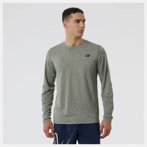 New Balance Tenacity Long Sleeve Tee T-shirt Herr Mörkolivgröna Gröna | NB951TPW